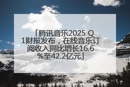 腾讯音乐2025 Q1财报发布，在线音乐订阅收入同比增长16.6%至42.2亿元
