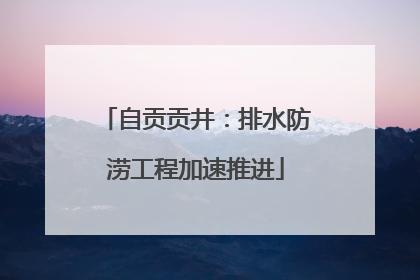 自贡贡井：排水防涝工程加速推进