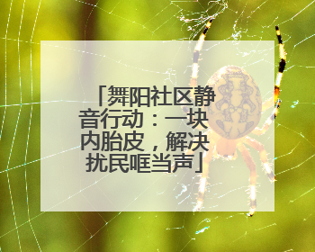 舞阳社区静音行动：一块内胎皮，解决扰民哐当声