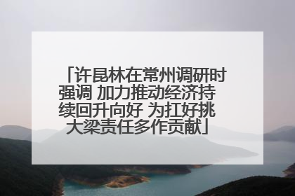 许昆林在常州调研时强调 加力推动经济持续回升向好 为扛好挑大梁责任多作贡献