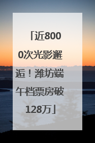 近8000次光影邂逅！潍坊端午档票房破128万