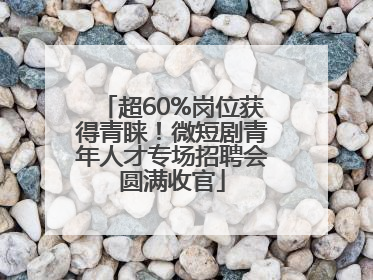 超60%岗位获得青睐！微短剧青年人才专场招聘会圆满收官