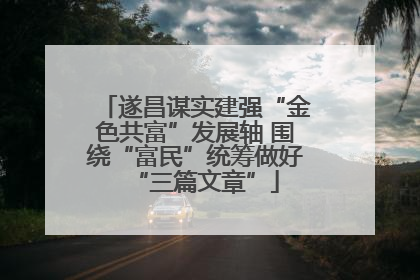 遂昌谋实建强“金色共富”发展轴 围绕“富民”统筹做好“三篇文章”