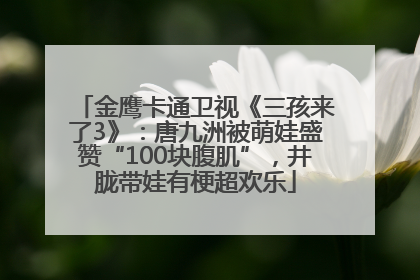 金鹰卡通卫视《三孩来了3》：唐九洲被萌娃盛赞“100块腹肌”，井胧带娃有梗超欢乐