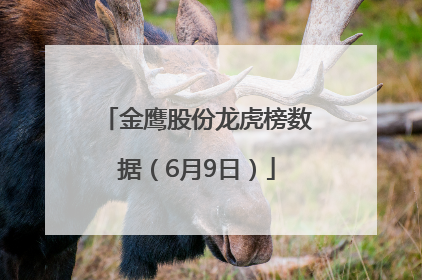 金鹰股份龙虎榜数据（6月9日）