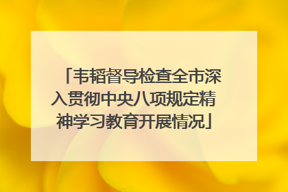 韦韬督导检查全市深入贯彻中央八项规定精神学习教育开展情况