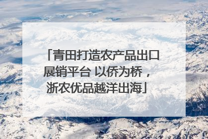 青田打造农产品出口展销平台 以侨为桥，浙农优品越洋出海