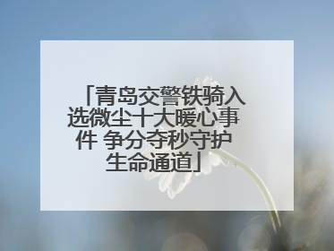 青岛交警铁骑入选微尘十大暖心事件 争分夺秒守护生命通道