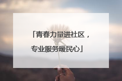 青春力量进社区，专业服务暖民心