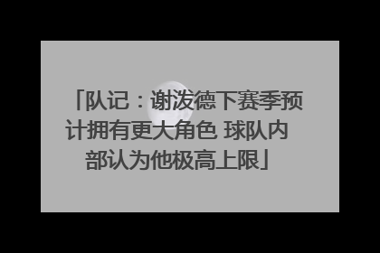队记：谢泼德下赛季预计拥有更大角色 球队内部认为他极高上限