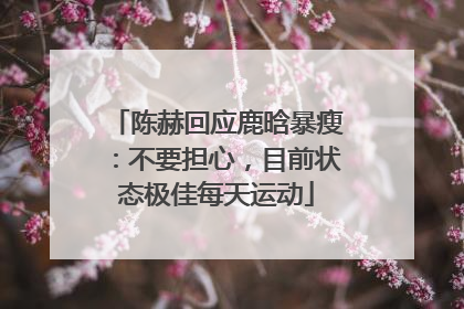陈赫回应鹿晗暴瘦：不要担心，目前状态极佳每天运动