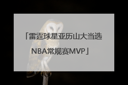 雷霆球星亚历山大当选NBA常规赛MVP