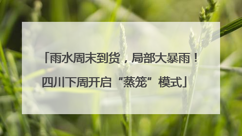 雨水周末到货，局部大暴雨！四川下周开启“蒸笼”模式