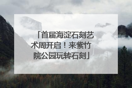 首届海淀石刻艺术周开启！来紫竹院公园玩转石刻