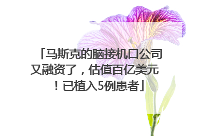 马斯克的脑接机口公司又融资了，估值百亿美元！已植入5例患者