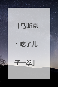马斯克：吃了儿子一拳