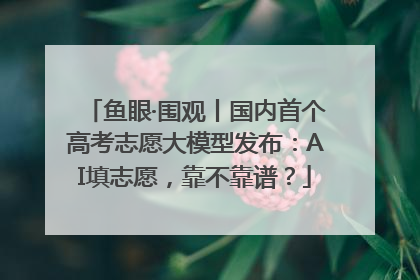 鱼眼·围观丨国内首个高考志愿大模型发布：AI填志愿，靠不靠谱？