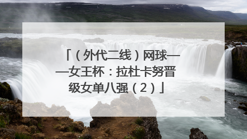 （外代二线）网球——女王杯：拉杜卡努晋级女单八强（2）