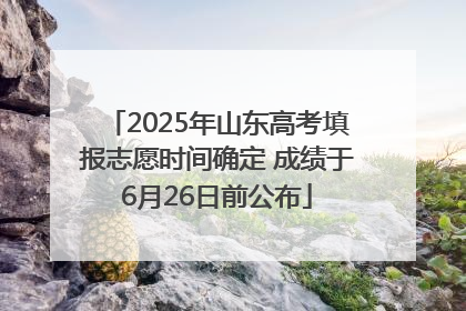 2025年山东高考填报志愿时间确定 成绩于6月26日前公布