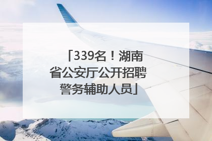 339名！湖南省公安厅公开招聘警务辅助人员
