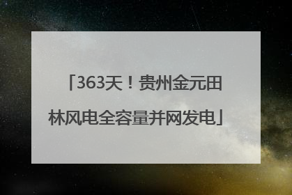 363天！贵州金元田林风电全容量并网发电