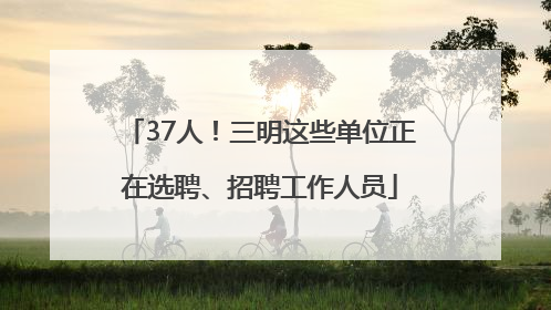 37人！三明这些单位正在选聘、招聘工作人员