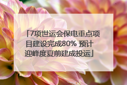 7项世运会保电重点项目建设完成80% 预计迎峰度夏前建成投运