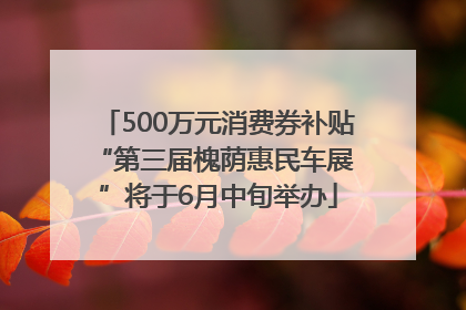 500万元消费券补贴 “第三届槐荫惠民车展”将于6月中旬举办