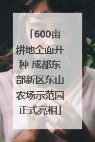 600亩耕地全面开种 成都东部新区东山农场示范园正式亮相