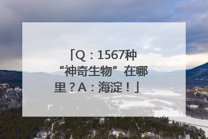 Q：1567种“神奇生物”在哪里？A：海淀！